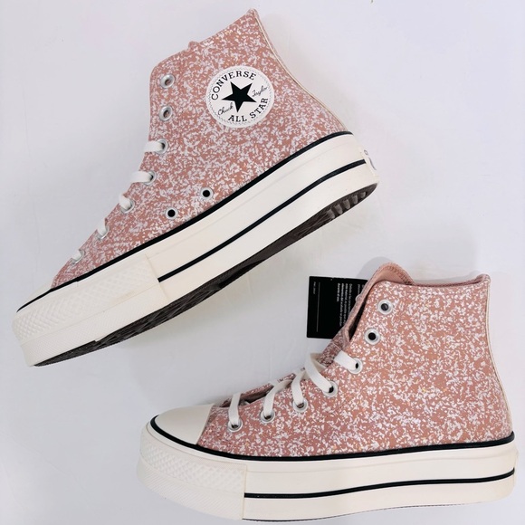 Converse Chuck Taylor Lift Platform Sparkling Glitter canvas high top sneakers - Picture 12 of 14